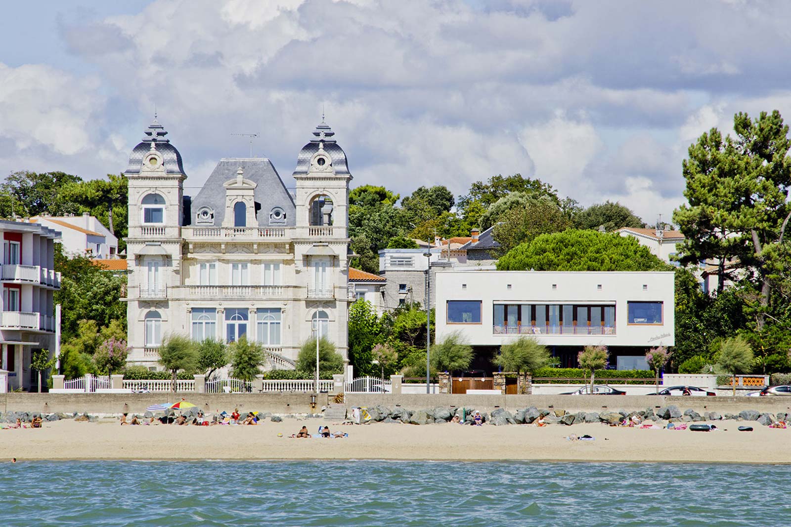 Beach and buildings on the seafront of Royan near Saintes